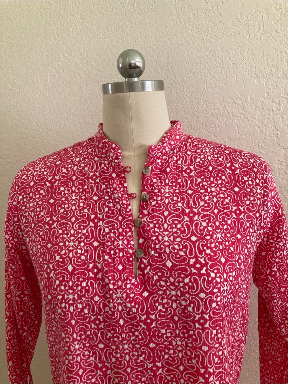 Columbia Pink and White Printed Tunic Top